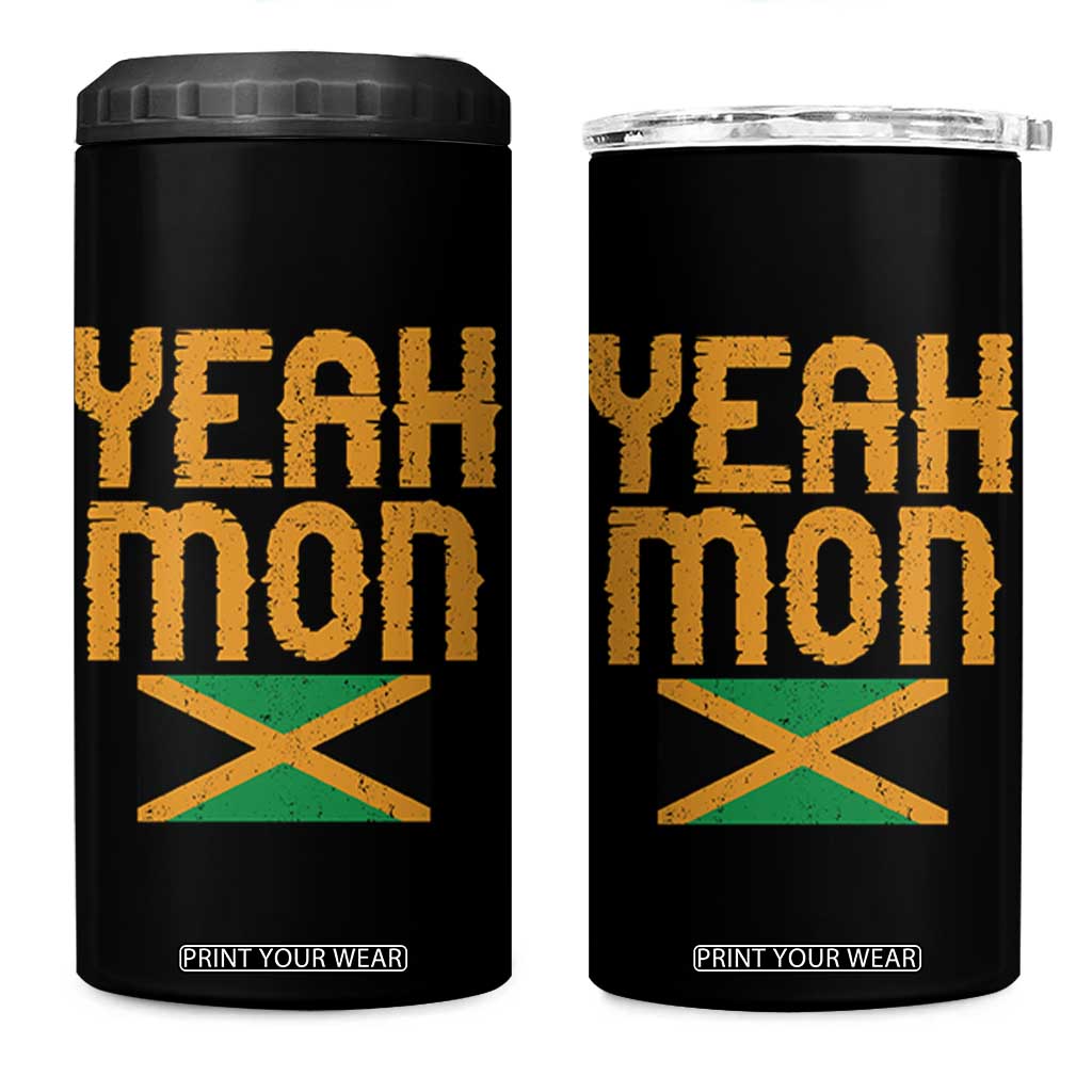 Yeah Mon Jamaican Pride 4 in 1 Can Cooler Tumbler Jamaican Vacation Jamaica Reggae Roots TS10 One Size: 16 oz Black Print Your Wear