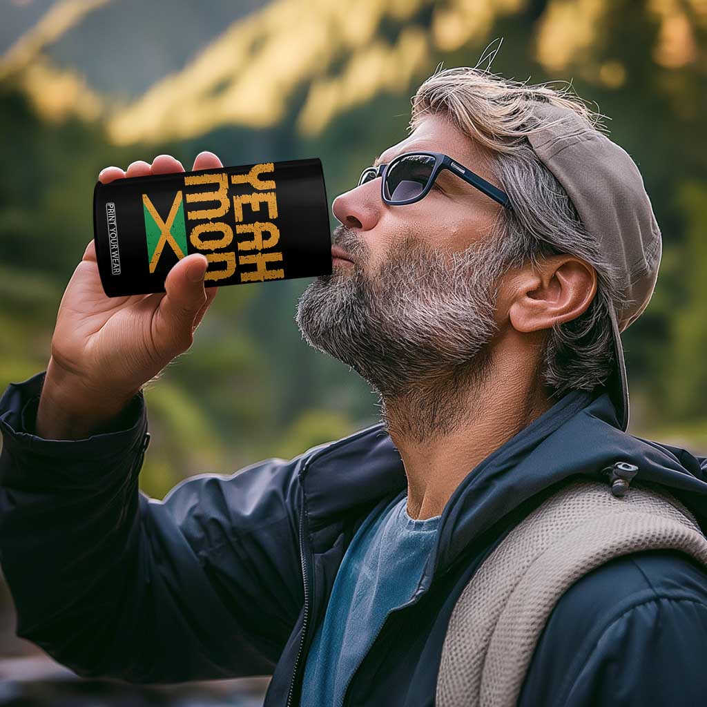 Yeah Mon Jamaican Pride 4 in 1 Can Cooler Tumbler Jamaican Vacation Jamaica Reggae Roots TS10 Print Your Wear