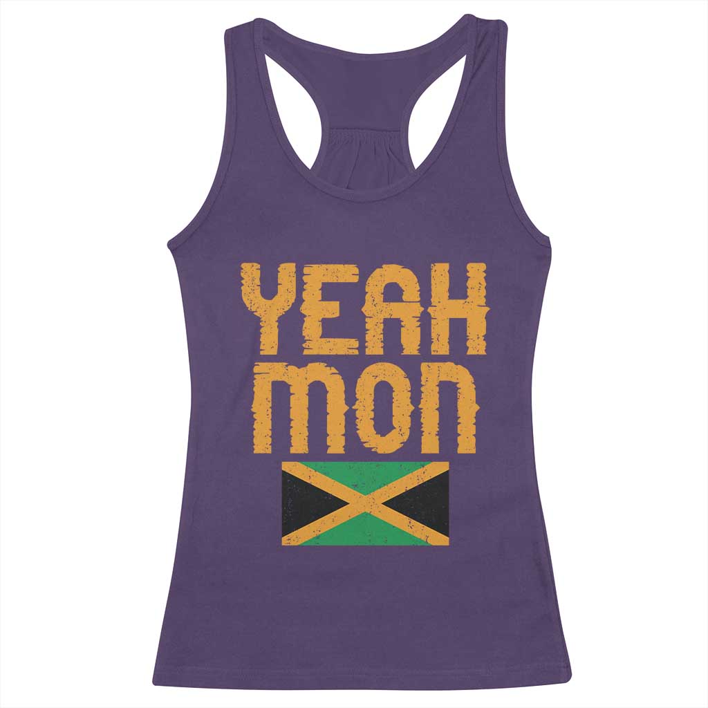 Yeah Mon Jamaican Pride Racerback Tank Top Jamaican Vacation Jamaica Reggae Roots TS10 Purple Print Your Wear
