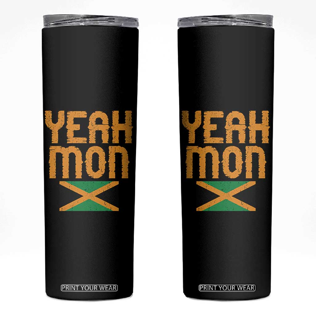 Yeah Mon Jamaican Pride Skinny Tumbler Jamaican Vacation Jamaica Reggae Roots TS10 Black Print Your Wear
