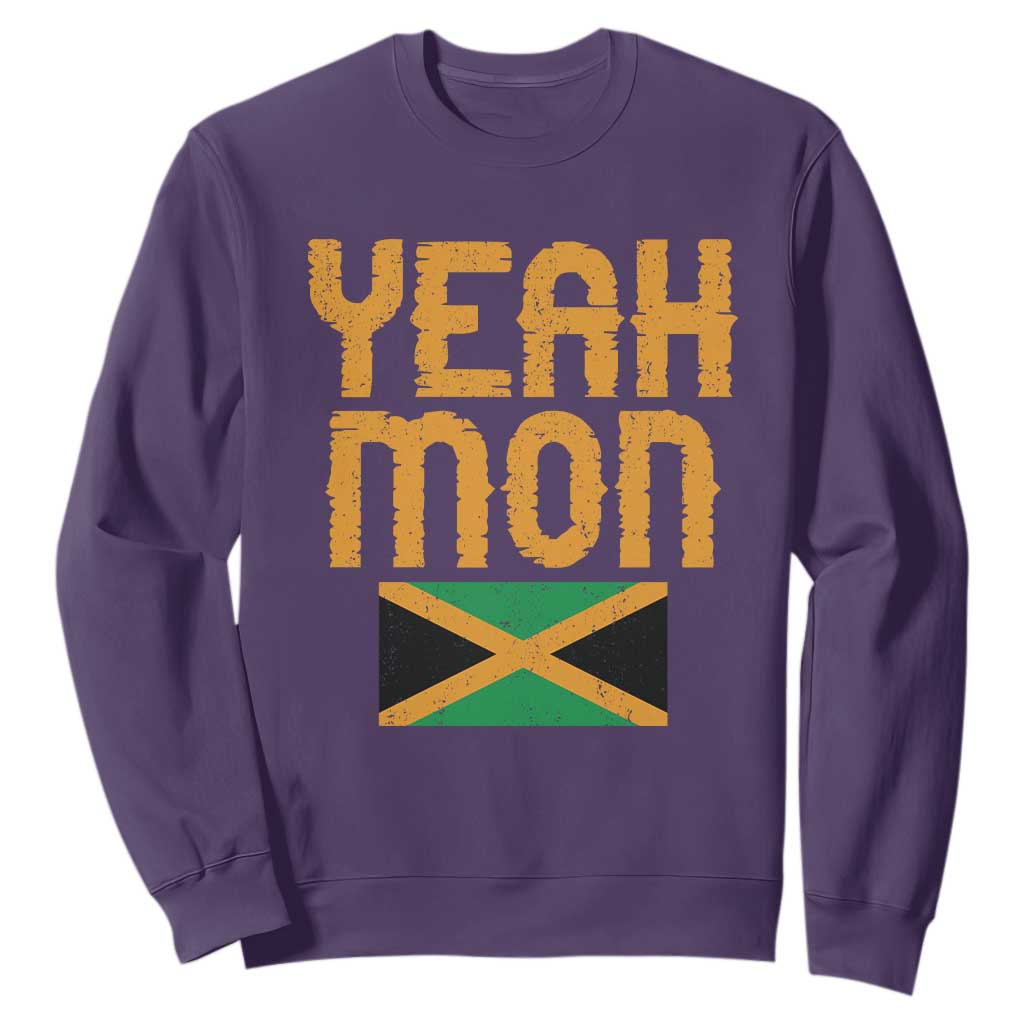 Yeah Mon Jamaican Pride Sweatshirt Jamaican Vacation Jamaica Reggae Roots TS10 Purple Print Your Wear