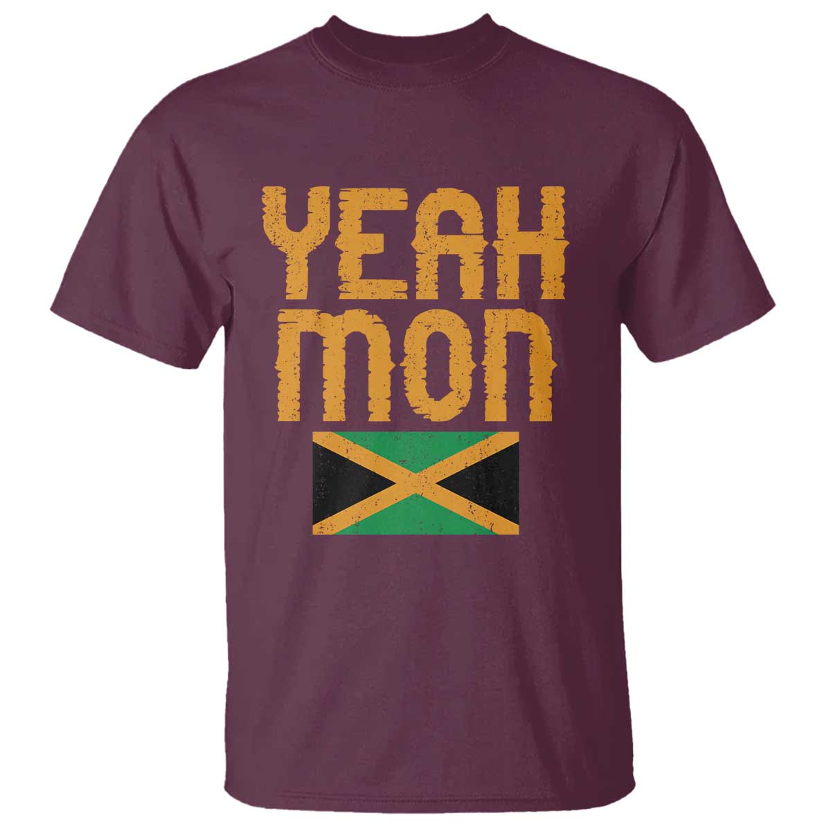 Yeah Mon Jamaican Pride T Shirt Jamaican Vacation Jamaica Reggae Roots TS10 Maroon Print Your Wear