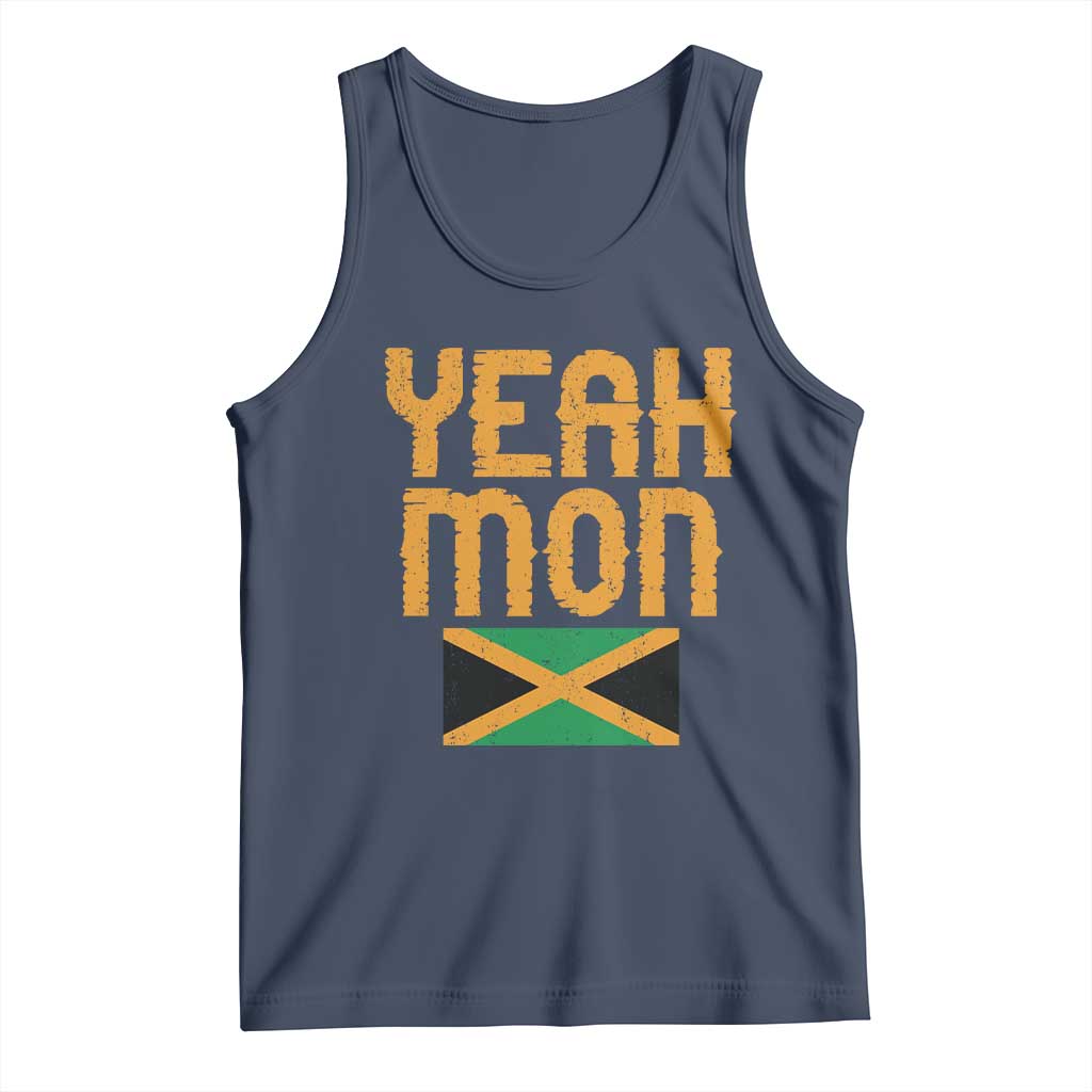 Yeah Mon Jamaican Pride Tank Top Jamaican Vacation Jamaica Reggae Roots TS10 Navy Print Your Wear