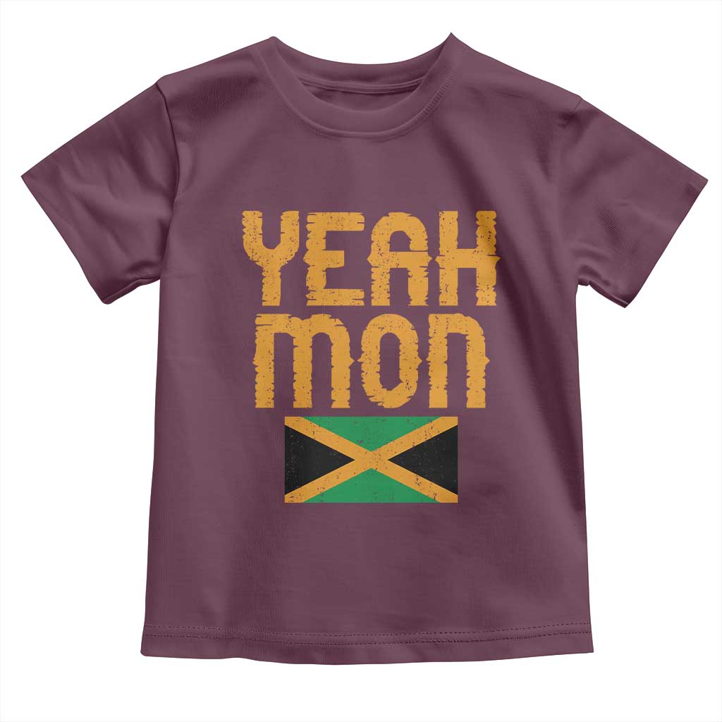 Yeah Mon Jamaican Pride Toddler T Shirt Jamaican Vacation Jamaica Reggae Roots TS10 Maroon Print Your Wear