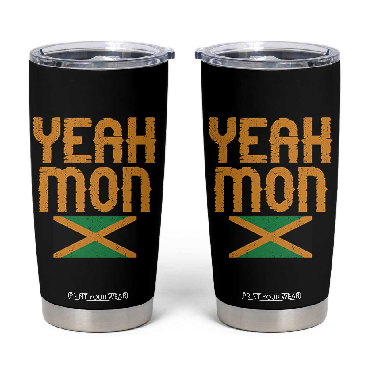 Yeah Mon Jamaican Pride Tumbler Cup Jamaican Vacation Jamaica Reggae Roots TS10 Black Print Your Wear