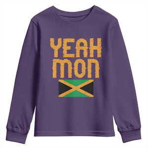 Yeah Mon Jamaican Pride Youth Sweatshirt Jamaican Vacation Jamaica Reggae Roots TS10 Purple Print Your Wear