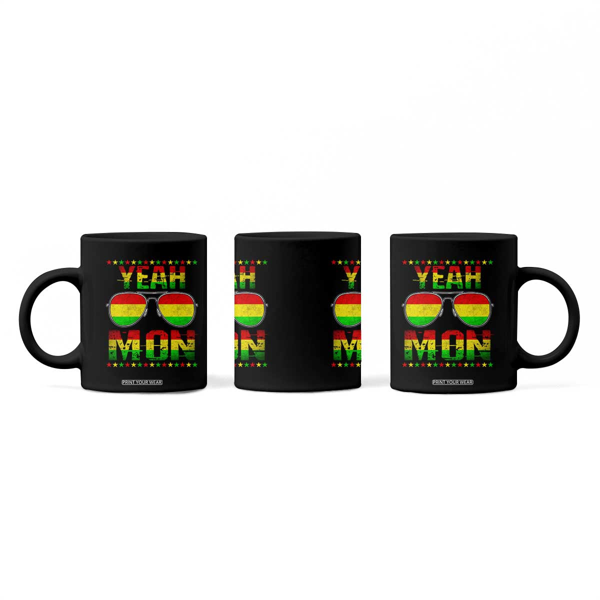 Yeah Mon Jamaican Pride Coffee Mug Jamaican Vacation Jamaica Reggae Sunglasses TS10 Print Your Wear