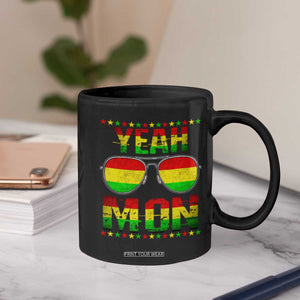 Yeah Mon Jamaican Pride Coffee Mug Jamaican Vacation Jamaica Reggae Sunglasses TS10 Print Your Wear
