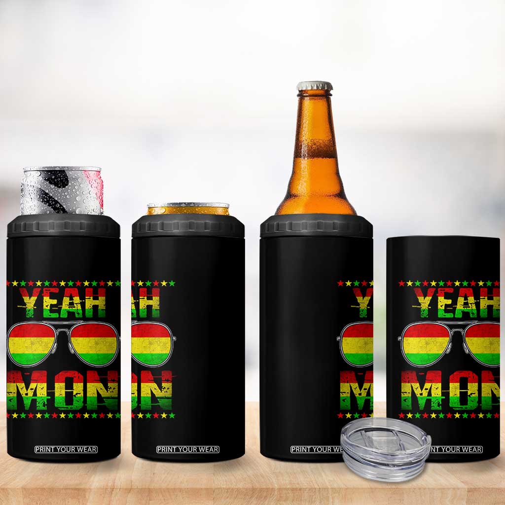 Yeah Mon Jamaican Pride 4 in 1 Can Cooler Tumbler Jamaican Vacation Jamaica Reggae Sunglasses TS10 Print Your Wear