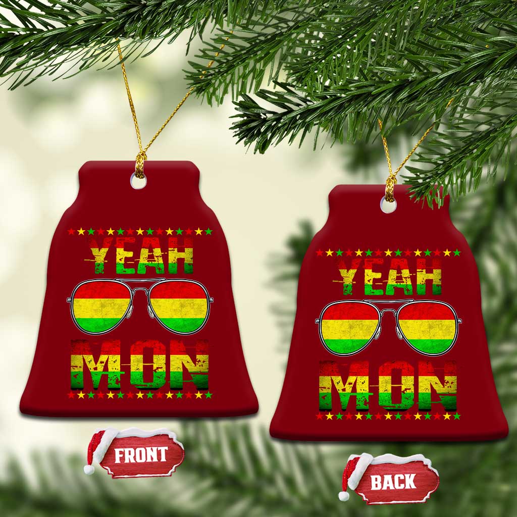 Yeah Mon Jamaican Pride Ceramic Ornament Jamaican Vacation Jamaica Reggae Sunglasses TS10 Print Your Wear