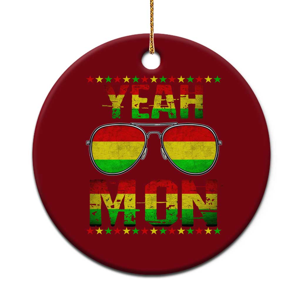 Yeah Mon Jamaican Pride Ceramic Ornament Jamaican Vacation Jamaica Reggae Sunglasses TS10 1pc Red Print Your Wear