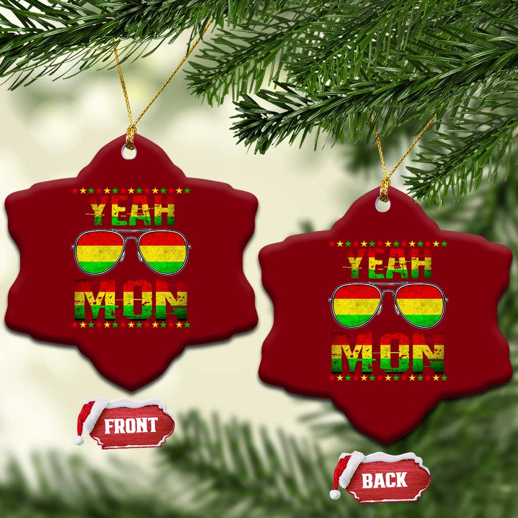 Yeah Mon Jamaican Pride Ceramic Ornament Jamaican Vacation Jamaica Reggae Sunglasses TS10 Print Your Wear