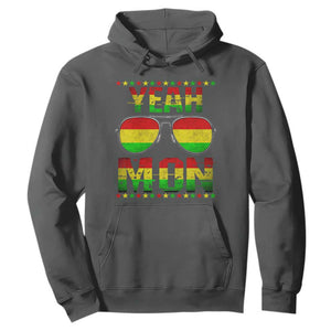 Yeah Mon Jamaican Pride Hoodie Jamaican Vacation Jamaica Reggae Sunglasses TS10 Dark Heather Print Your Wear