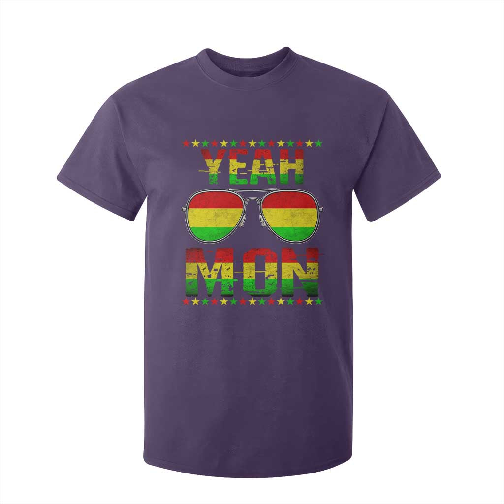 Yeah Mon Jamaican Pride T Shirt For Kid Jamaican Vacation Jamaica Reggae Sunglasses TS10 Purple Print Your Wear
