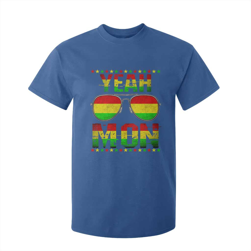 Yeah Mon Jamaican Pride T Shirt For Kid Jamaican Vacation Jamaica Reggae Sunglasses TS10 Royal Blue Print Your Wear