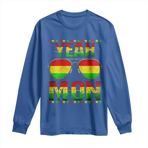 Yeah Mon Jamaican Pride Long Sleeve Shirt Jamaican Vacation Jamaica Reggae Sunglasses TS10 Royal Blue Print Your Wear