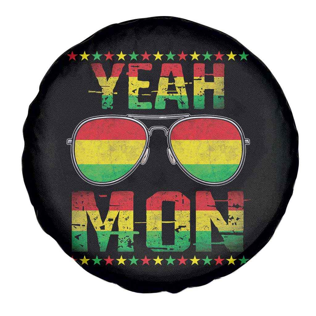 Yeah Mon Jamaican Pride Spare Tire Cover Jamaican Vacation Jamaica Reggae Sunglasses TS10 Print Your Wear