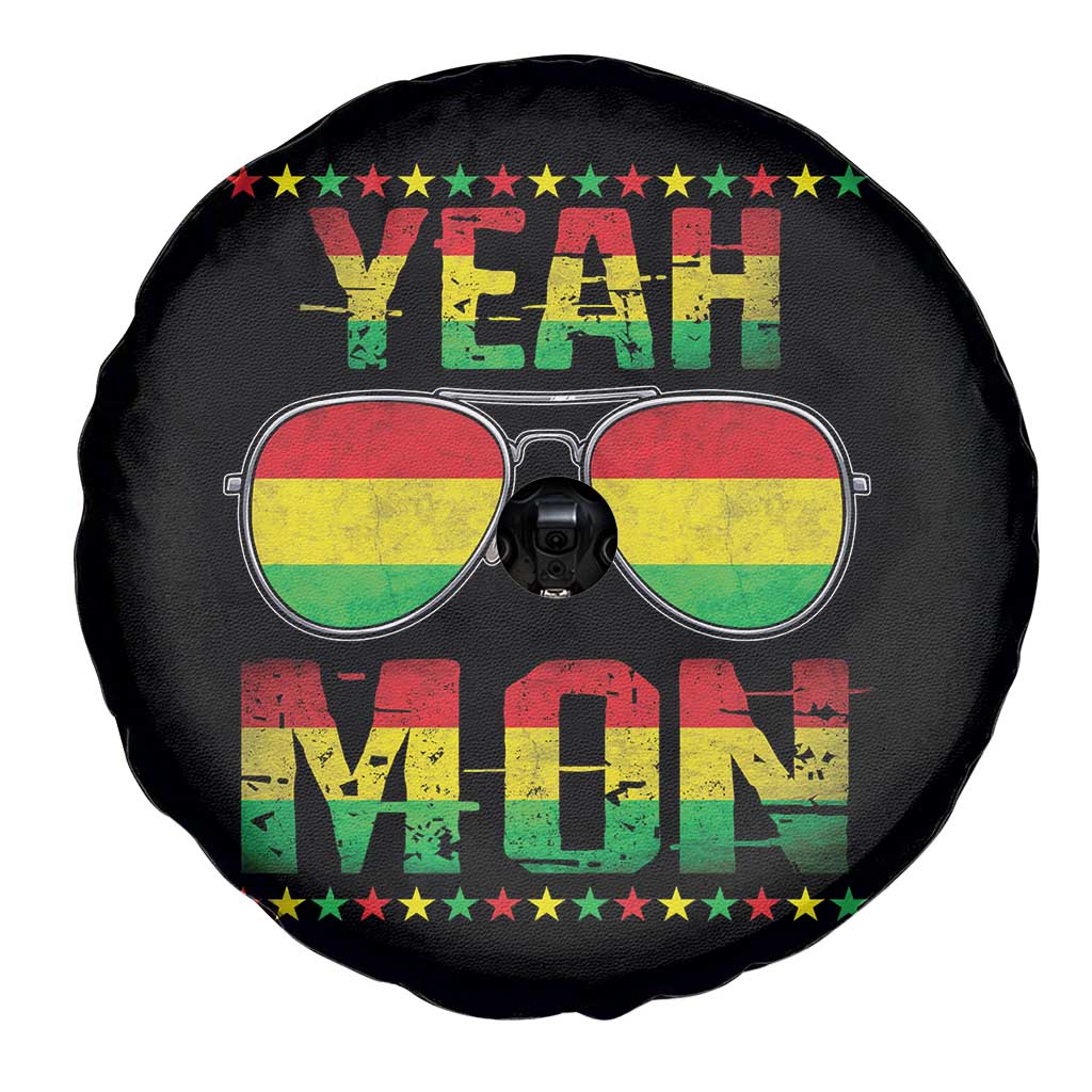 Yeah Mon Jamaican Pride Spare Tire Cover Jamaican Vacation Jamaica Reggae Sunglasses TS10 Print Your Wear