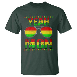 Yeah Mon Jamaican Pride T Shirt Jamaican Vacation Jamaica Reggae Sunglasses TS10 Dark Forest Green Print Your Wear