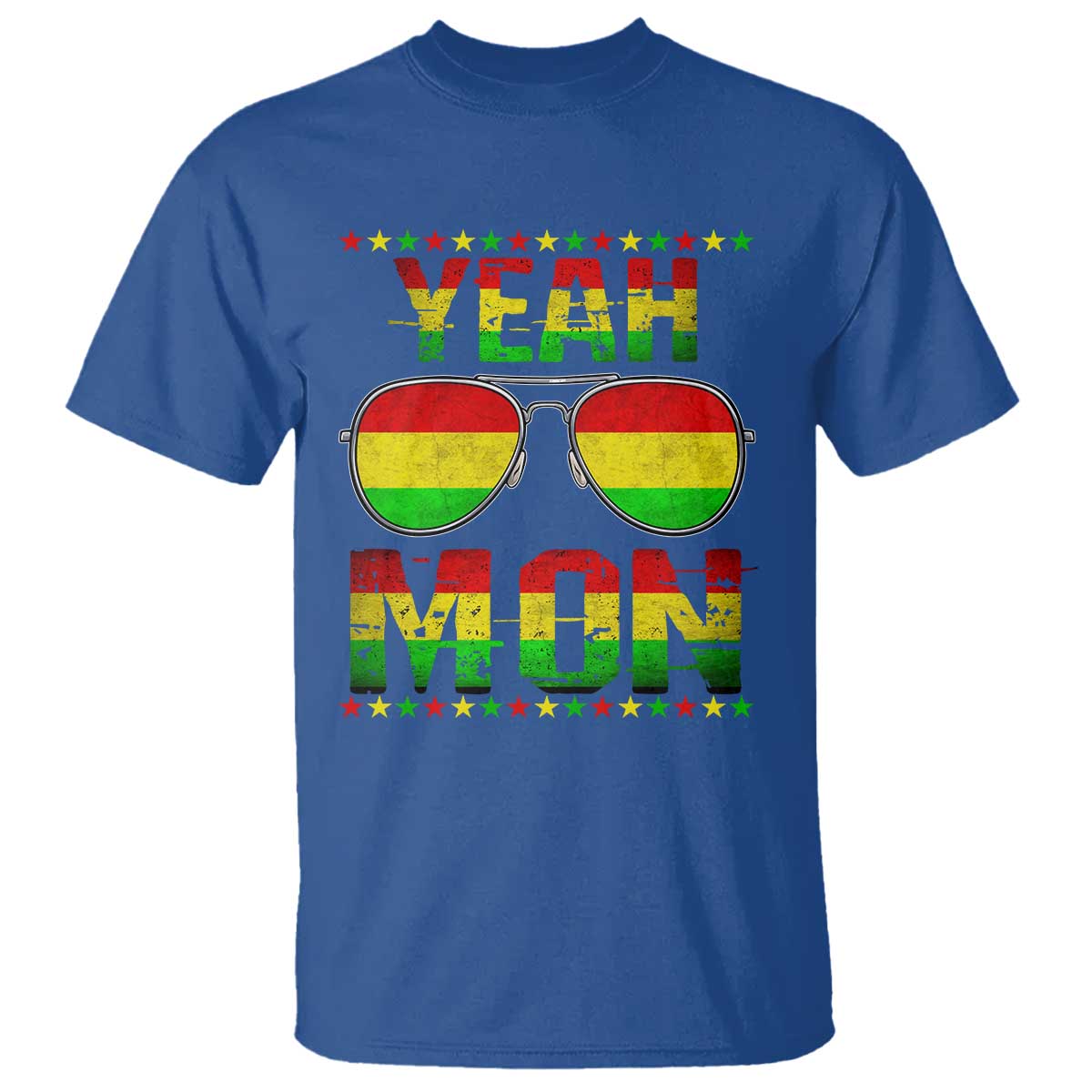 Yeah Mon Jamaican Pride T Shirt Jamaican Vacation Jamaica Reggae Sunglasses TS10 Royal Blue Print Your Wear