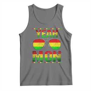 Yeah Mon Jamaican Pride Tank Top Jamaican Vacation Jamaica Reggae Sunglasses TS10 Black Heather Print Your Wear