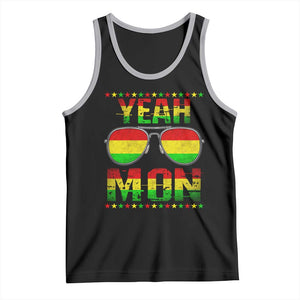 Yeah Mon Jamaican Pride Tank Top Jamaican Vacation Jamaica Reggae Sunglasses TS10 Black Athletic Heather Print Your Wear