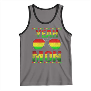 Yeah Mon Jamaican Pride Tank Top Jamaican Vacation Jamaica Reggae Sunglasses TS10 Deep Heather Black Print Your Wear