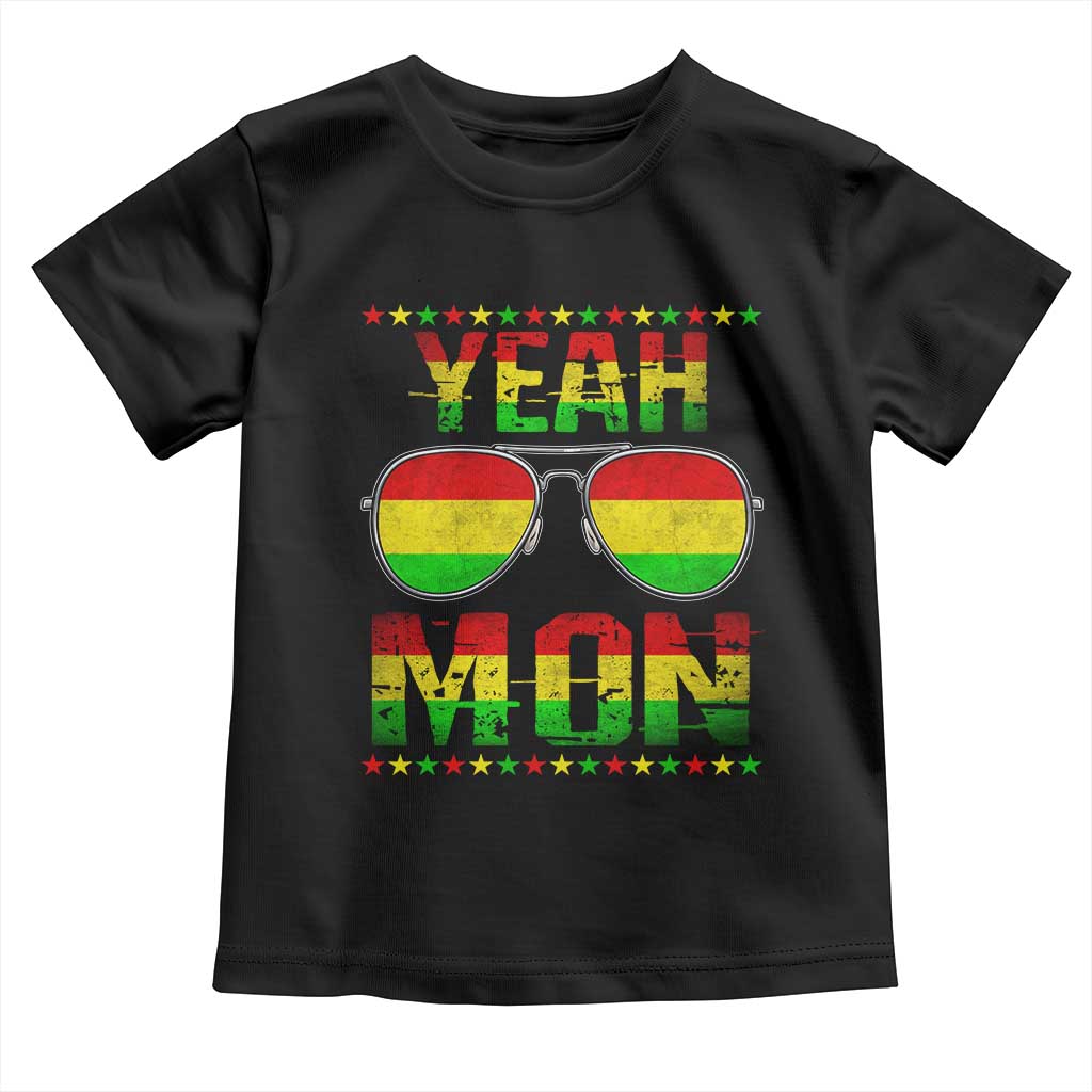 Yeah Mon Jamaican Pride Toddler T Shirt Jamaican Vacation Jamaica Reggae Sunglasses TS10 Black Print Your Wear