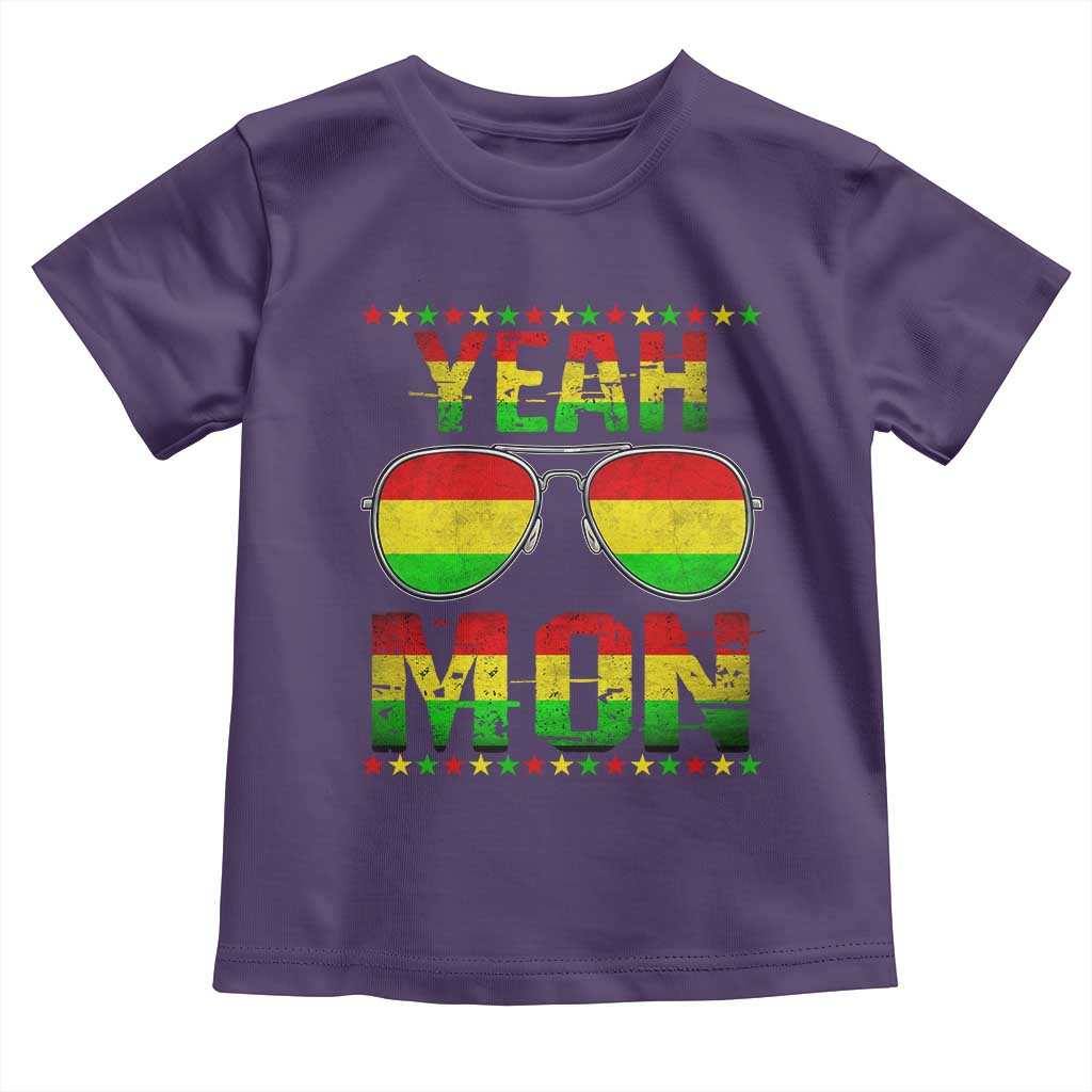 Yeah Mon Jamaican Pride Toddler T Shirt Jamaican Vacation Jamaica Reggae Sunglasses TS10 Purple Print Your Wear