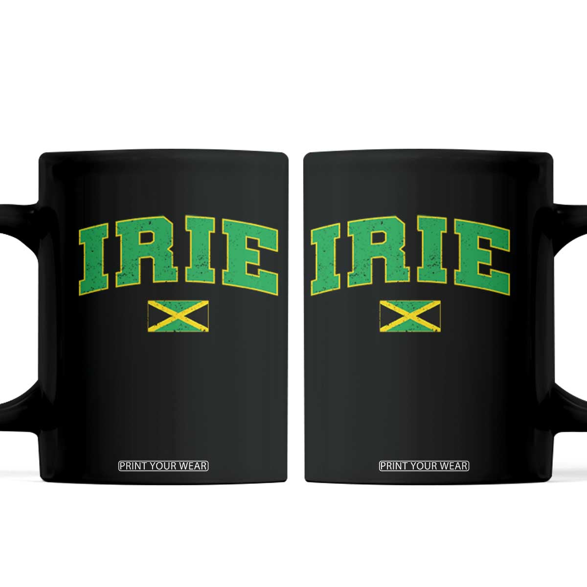 Irie Jamaican Rasta Coffee Mug Funny Jamaica Jamaican Flag Rasta Reggae Roots TS10 Black Print Your Wear