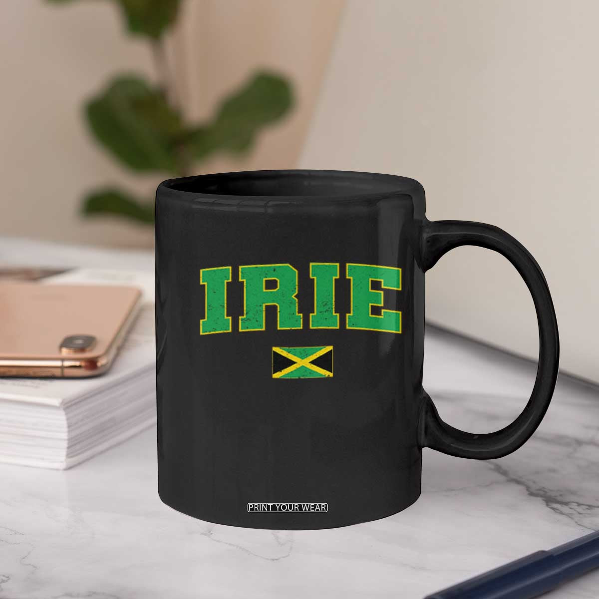 Irie Jamaican Rasta Coffee Mug Funny Jamaica Jamaican Flag Rasta Reggae Roots TS10 Print Your Wear