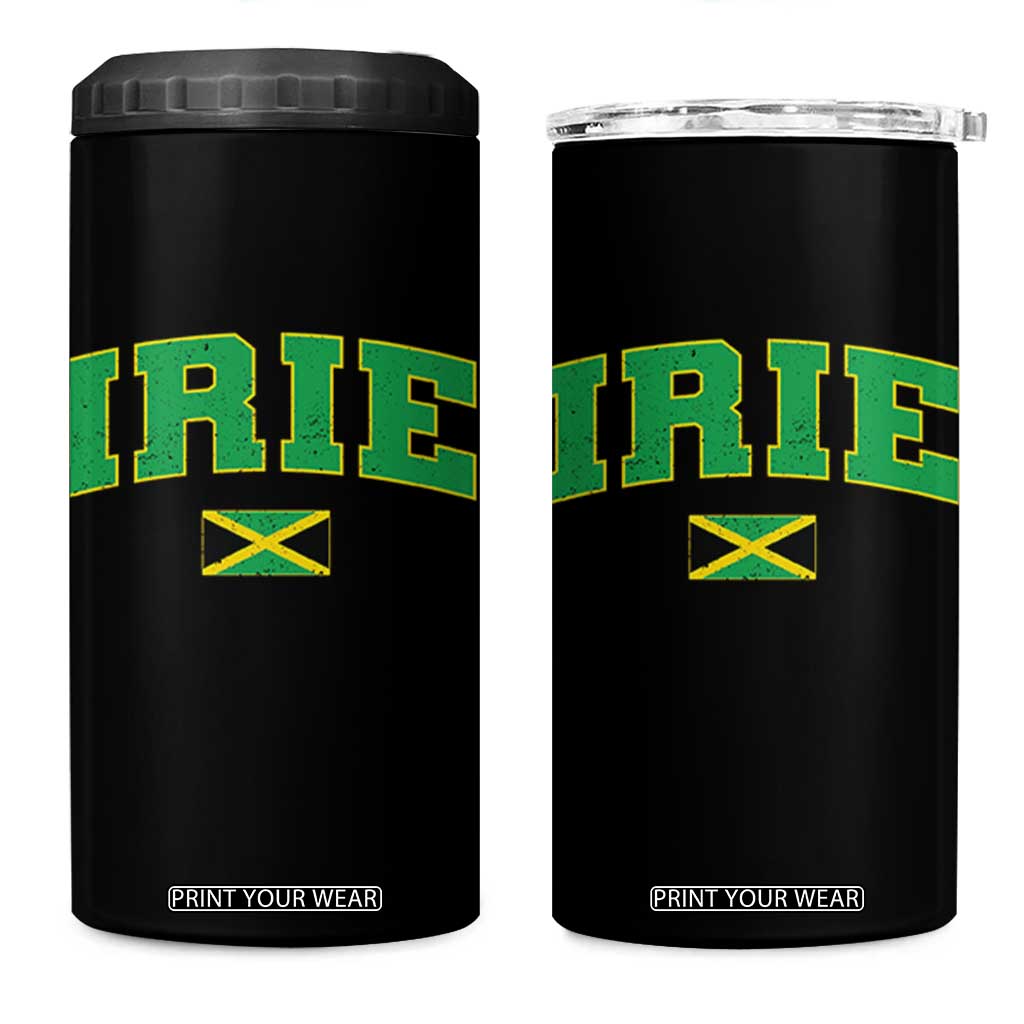 Irie Jamaican Rasta 4 in 1 Can Cooler Tumbler Funny Jamaica Jamaican Flag Rasta Reggae Roots TS10 One Size: 16 oz Black Print Your Wear
