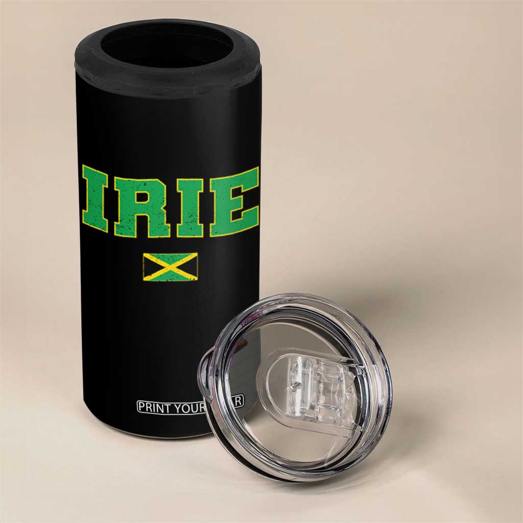 Irie Jamaican Rasta 4 in 1 Can Cooler Tumbler Funny Jamaica Jamaican Flag Rasta Reggae Roots TS10 Print Your Wear