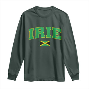 Irie Jamaican Rasta Long Sleeve Shirt Funny Jamaica Jamaican Flag Rasta Reggae Roots TS10 Dark Forest Green Print Your Wear
