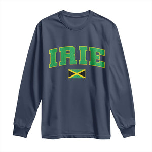 Irie Jamaican Rasta Long Sleeve Shirt Funny Jamaica Jamaican Flag Rasta Reggae Roots TS10 Navy Print Your Wear