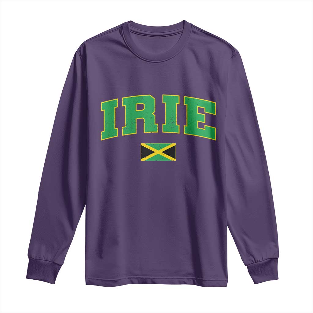 Irie Jamaican Rasta Long Sleeve Shirt Funny Jamaica Jamaican Flag Rasta Reggae Roots TS10 Purple Print Your Wear