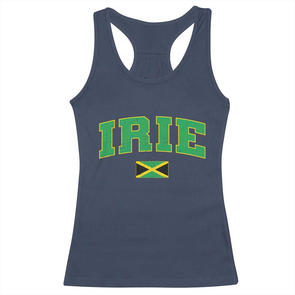 Irie Jamaican Rasta Racerback Tank Top Funny Jamaica Jamaican Flag Rasta Reggae Roots TS10 Navy Print Your Wear