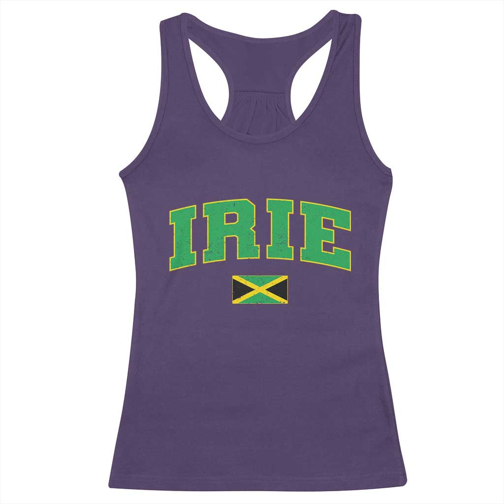 Irie Jamaican Rasta Racerback Tank Top Funny Jamaica Jamaican Flag Rasta Reggae Roots TS10 Purple Print Your Wear