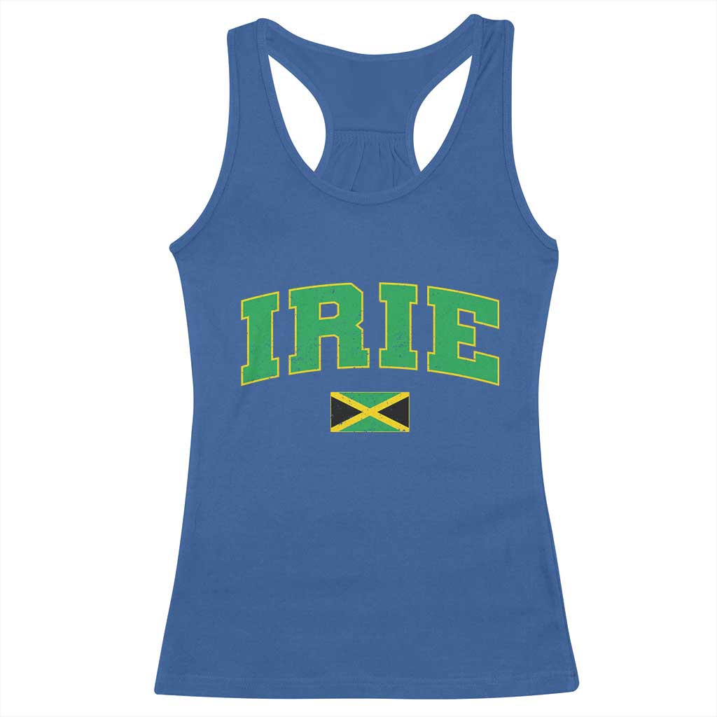 Irie Jamaican Rasta Racerback Tank Top Funny Jamaica Jamaican Flag Rasta Reggae Roots TS10 Royal Blue Print Your Wear