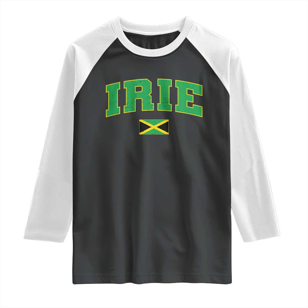 Irie Jamaican Rasta Raglan Shirt Funny Jamaica Jamaican Flag Rasta Reggae Roots TS10 Black White Print Your Wear
