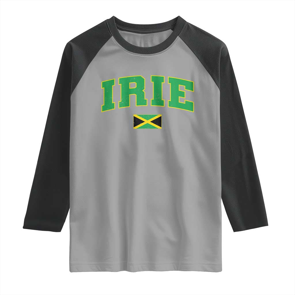 Irie Jamaican Rasta Raglan Shirt Funny Jamaica Jamaican Flag Rasta Reggae Roots TS10 Sport Gray Black Print Your Wear