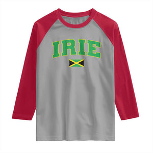 Irie Jamaican Rasta Raglan Shirt Funny Jamaica Jamaican Flag Rasta Reggae Roots TS10 Sport Gray Red Print Your Wear