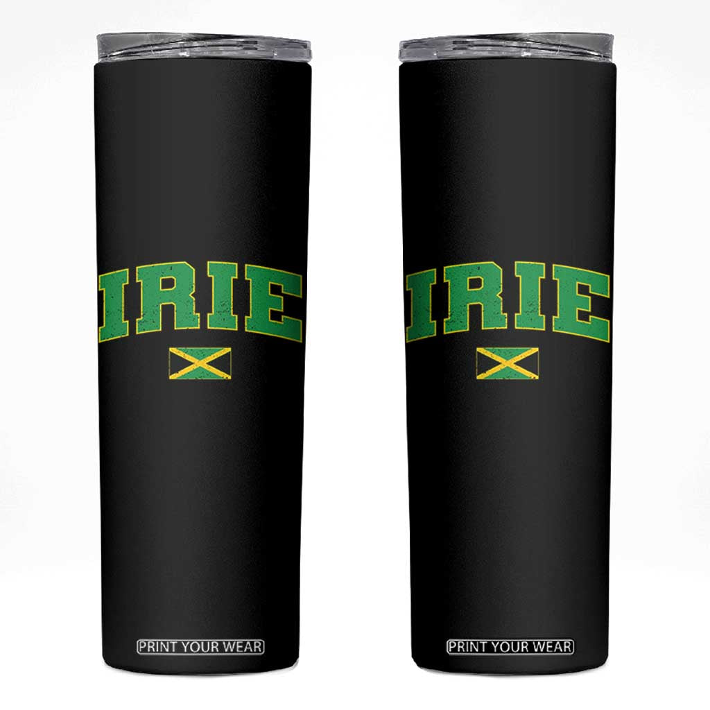 Irie Jamaican Rasta Skinny Tumbler Funny Jamaica Jamaican Flag Rasta Reggae Roots TS10 Black Print Your Wear