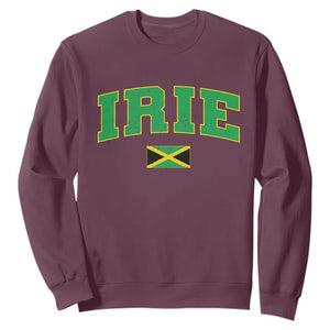Irie Jamaican Rasta Sweatshirt Funny Jamaica Jamaican Flag Rasta Reggae Roots TS10 Maroon Print Your Wear