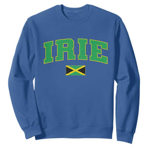 Irie Jamaican Rasta Sweatshirt Funny Jamaica Jamaican Flag Rasta Reggae Roots TS10 Royal Blue Print Your Wear