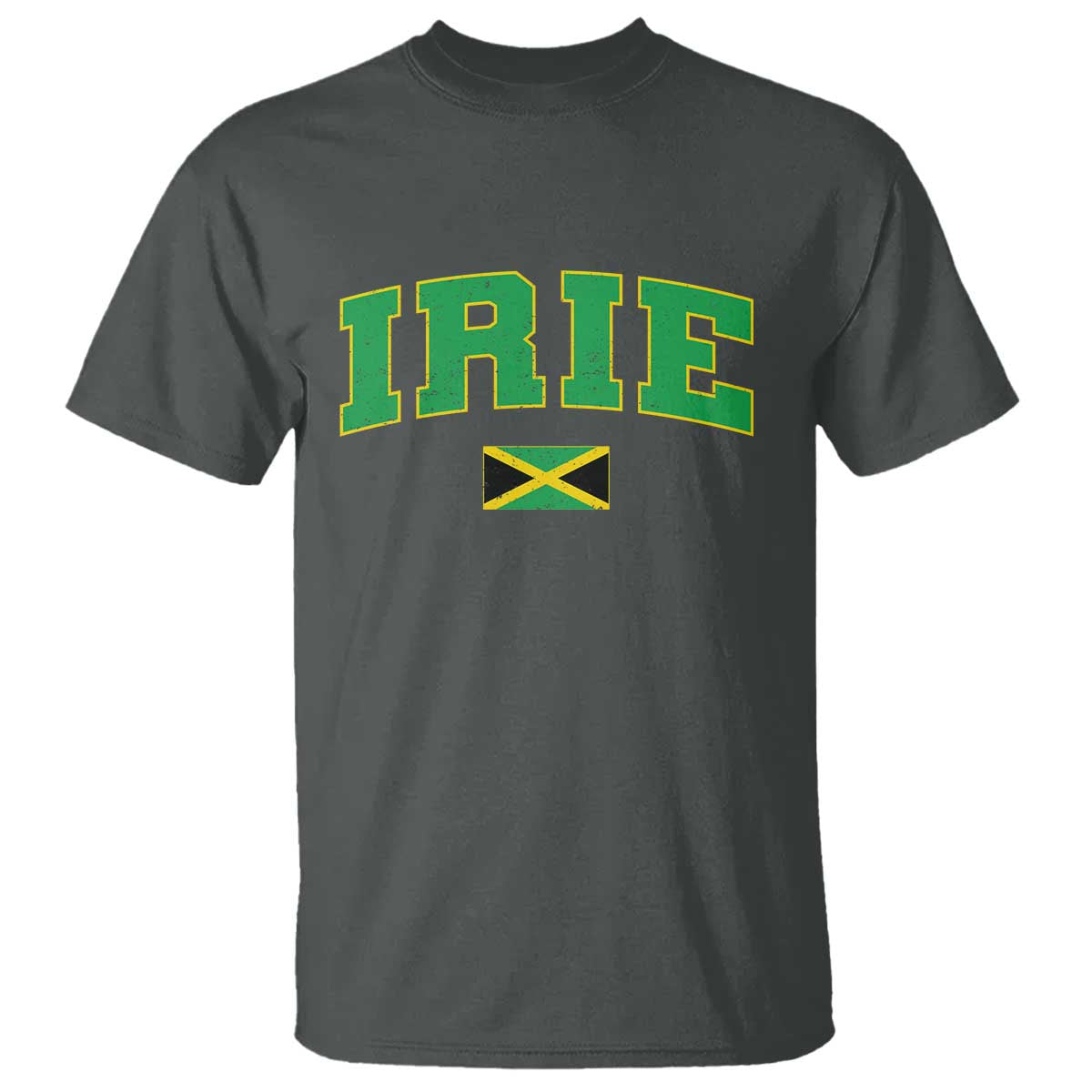 Irie Jamaican Rasta T Shirt Funny Jamaica Jamaican Flag Rasta Reggae Roots TS10 Dark Heather Print Your Wear