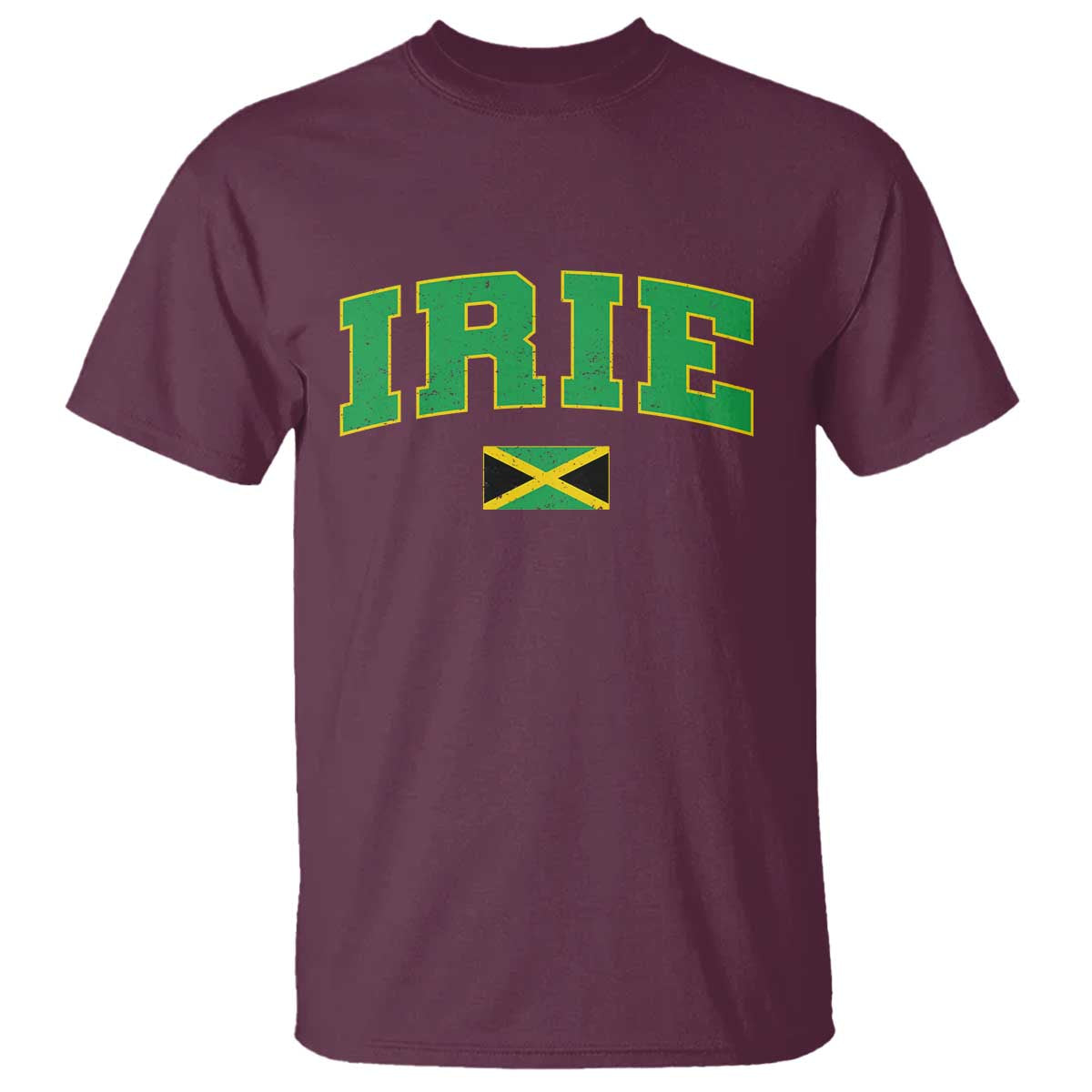 Irie Jamaican Rasta T Shirt Funny Jamaica Jamaican Flag Rasta Reggae Roots TS10 Maroon Print Your Wear