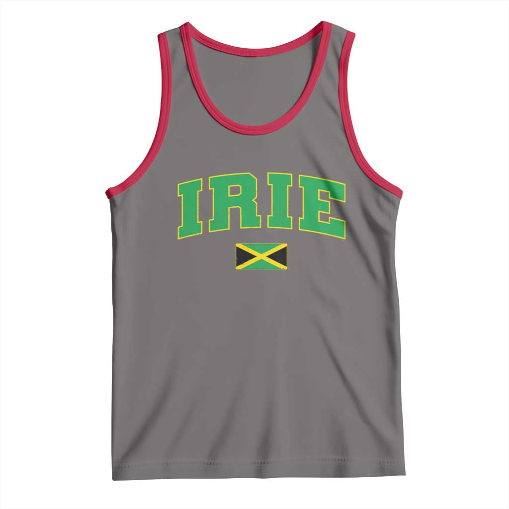 Irie Jamaican Rasta Tank Top Funny Jamaica Jamaican Flag Rasta Reggae Roots TS10 Deep Heather Red Print Your Wear
