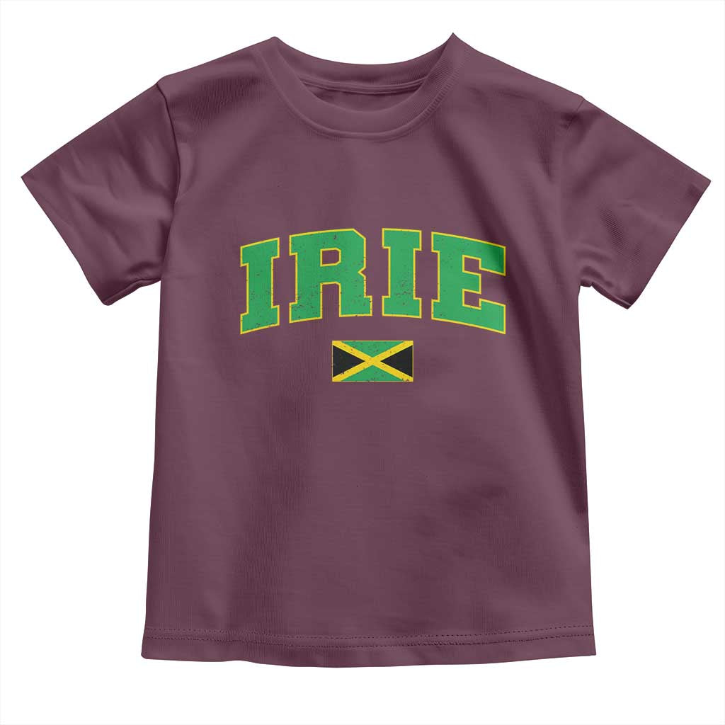 Irie Jamaican Rasta Toddler T Shirt Funny Jamaica Jamaican Flag Rasta Reggae Roots TS10 Maroon Print Your Wear