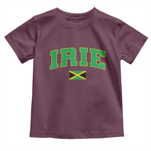 Irie Jamaican Rasta Toddler T Shirt Funny Jamaica Jamaican Flag Rasta Reggae Roots TS10 Maroon Print Your Wear
